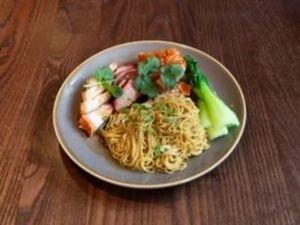 Roast Meat Combo (Roast Duck, Char Siu and Crispy Pork) with Noodles