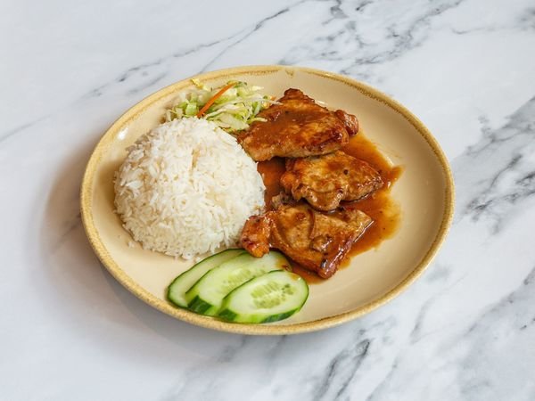 Honey Glazes Pork Chop with Rice